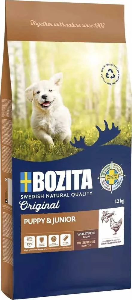 Bozita Original Puppy & Junior Vištiena- sausas maistas šuniui - 12 kg