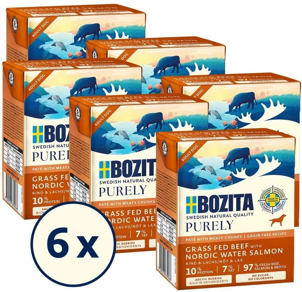 BOZITA Purely Paté Duoprotein jautiena and lašiša - wet dog food - 370g