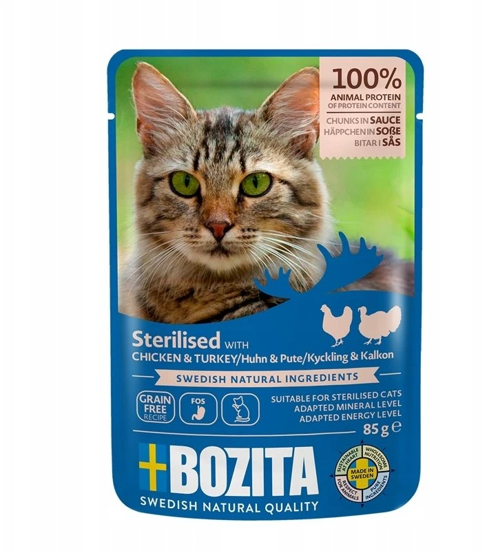 BOZITA Sterilised Delicate meat menu Box – šlapias kačių maistas – 12x85g