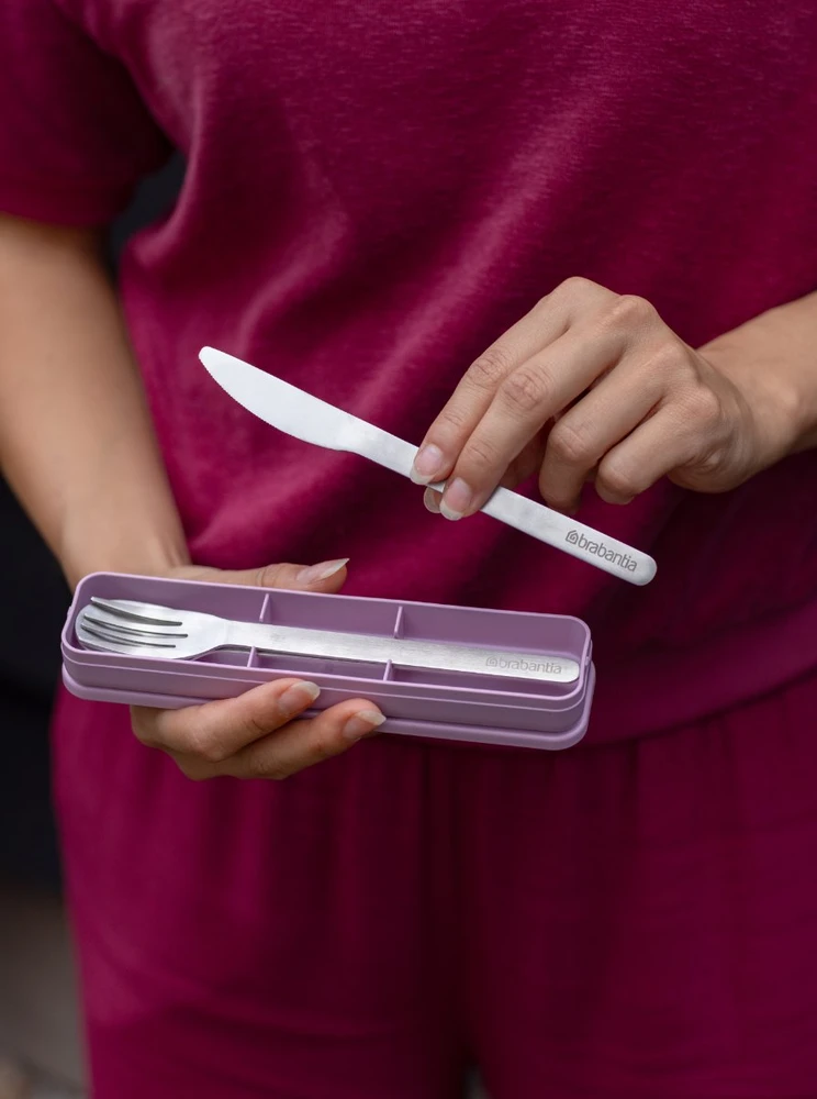 Brabantia 3 dalių stalo įrankių rinkinys Make &amp, Take Lilac Rožinė 241925