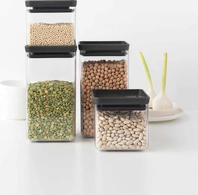 4x1 Brabantia TASTY+ Square Canister tamsiai pilka