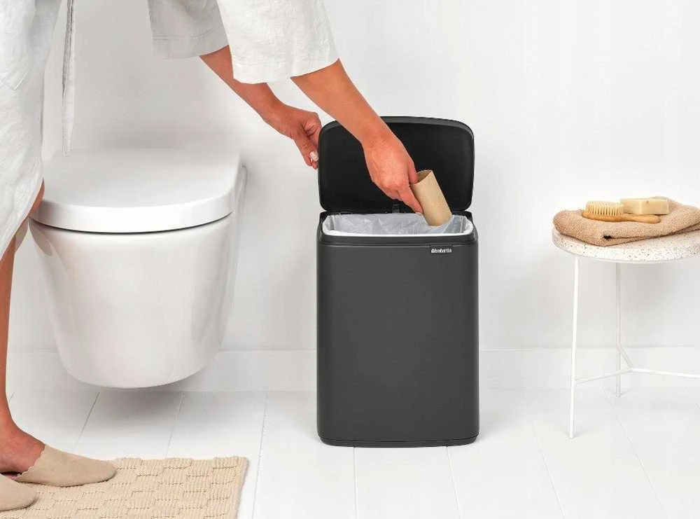 Brabantia Bo Waste Bin, 12L - Mineral Infinite Pilkas