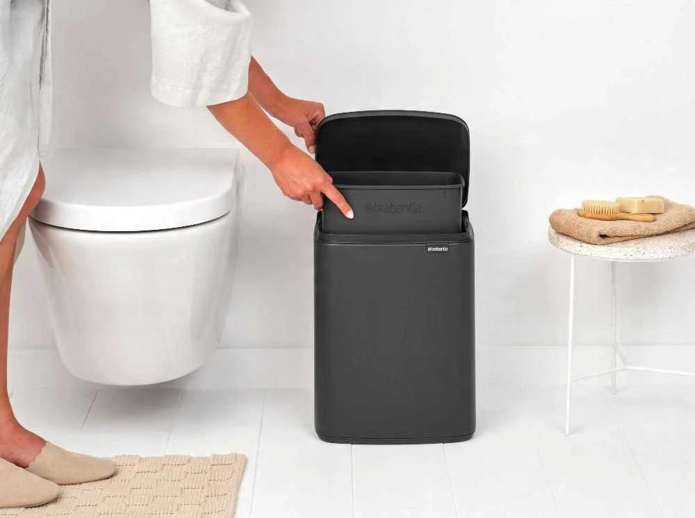 Brabantia Bo Waste Bin, 12L - Mineral Infinite Pilkas