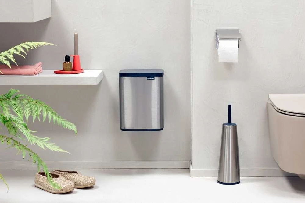 Brabantia Bo šiukšliadėžė, 7 l, matinio plieno, be pirštų atspaudų