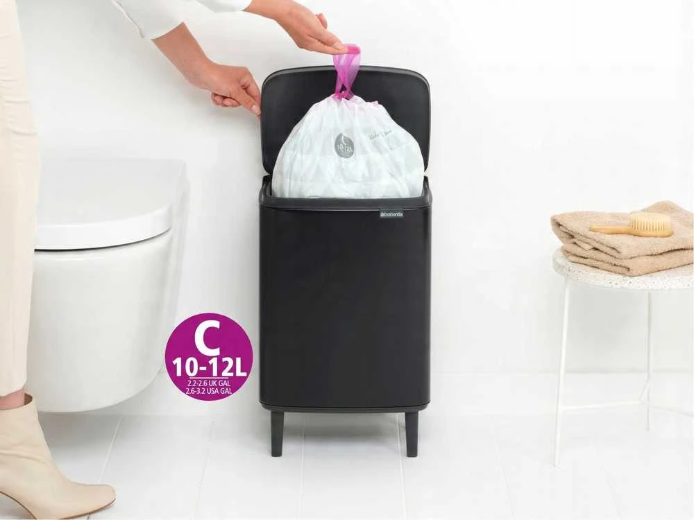 Brabantia Šiukšlių dėžė, Bo Hi 12L - Matt Juodas