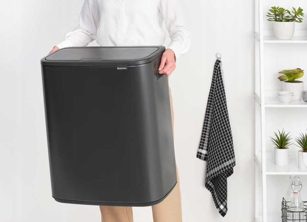 Šiukšliadėžė Brabantia BRABANTIA BO waste bin 2x30l Confident Pilkas 233609