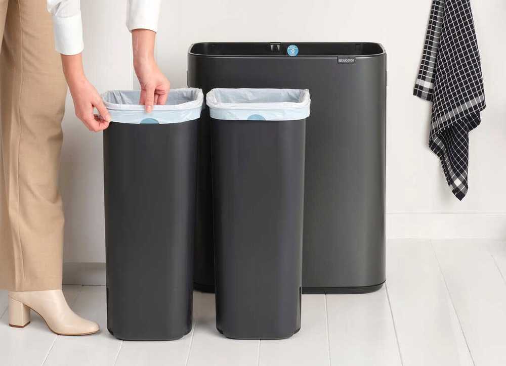 Šiukšliadėžė Brabantia BRABANTIA BO waste bin 2x30l Confident Pilkas 233609