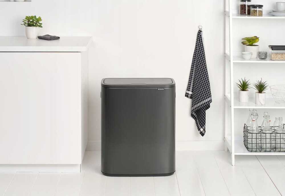 Šiukšliadėžė Brabantia BRABANTIA BO waste bin 2x30l Confident Pilkas 233609