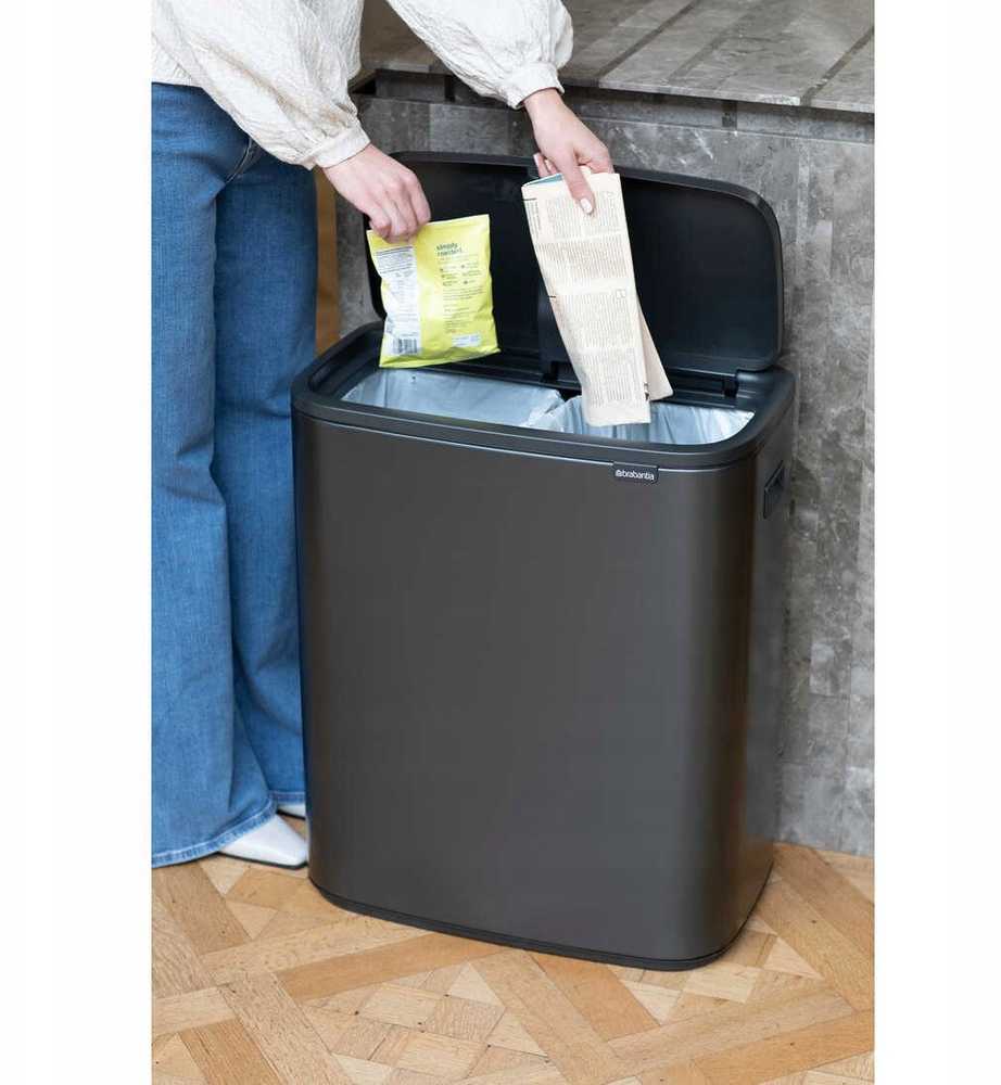 Šiukšliadėžė Brabantia BRABANTIA BO waste bin 2x30l Confident Pilkas 233609