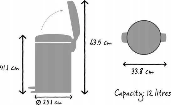 Brabantia Brabantia Pedal Bin Newicon 12 L Dreamy Mėlyna