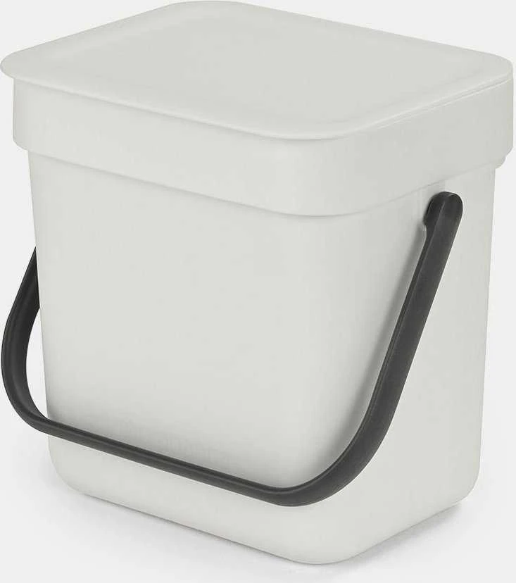„Brabantia Sort & Go“ šiukšliadėžė šviesiai pilka 3 l