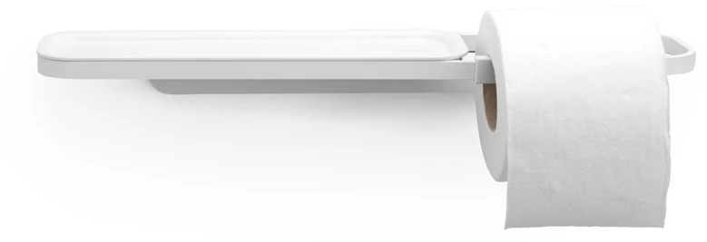 Brabantia tualetes papīra turētājs ar plauktu MindSet, mineral fresh baltas