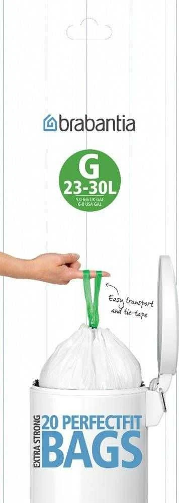Brabantia PerfectFit Bin Liner Type G 25-30 L, 20 Maišeliai
