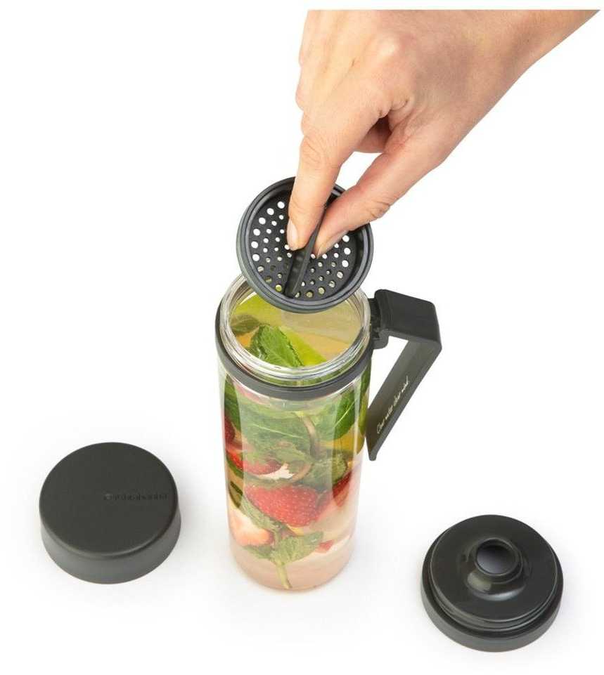 Brabantia BRABANTIA Make &amp, Take water bottle with strainer dark pilkas 148842