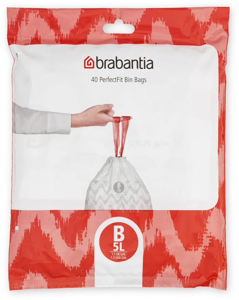 Brabantia Šiukšlių maišeliai B 5 l (dalytuve 40 maišelių)