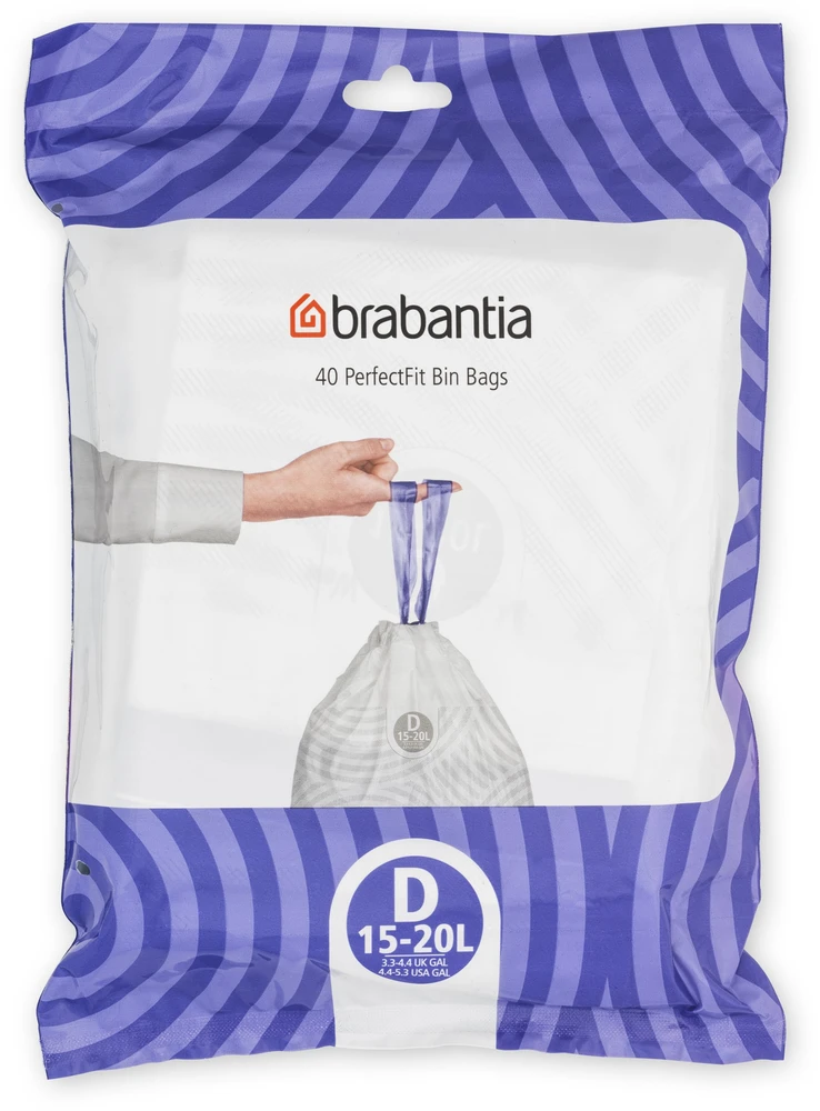 Brabantia Šiukšlių maišeliai D 15-20 l (dalytuve 40 maišelių)