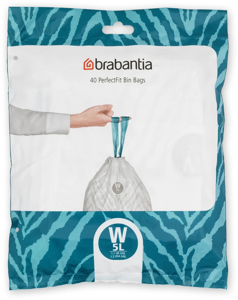 Brabantia Šiukšlių maišeliai W 5L (dalytuve 40 maišelių)