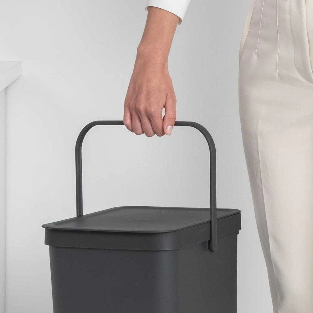 Brabantia „SORT & GO“ šiukšliadėžė, 40 l, stačiakampė, pilka, 267 mm, 341 mm, 620 mm