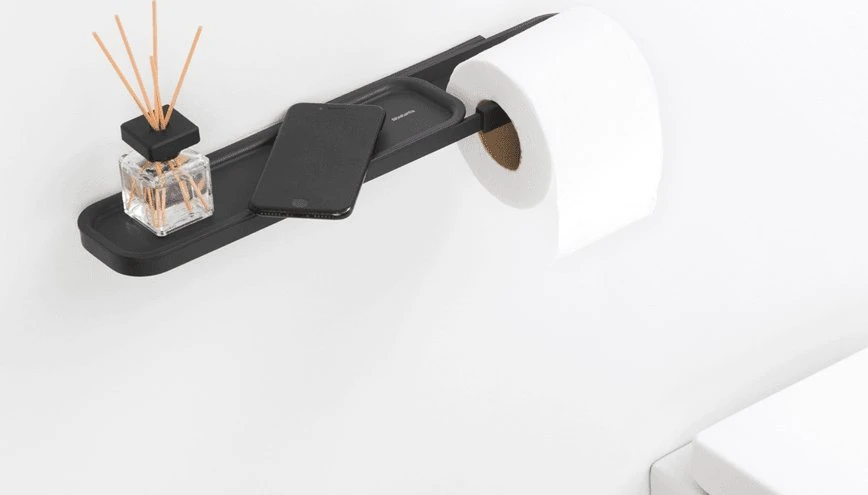 Brabantia Laikiklis na papier su półką MINDSET Pilka 303128