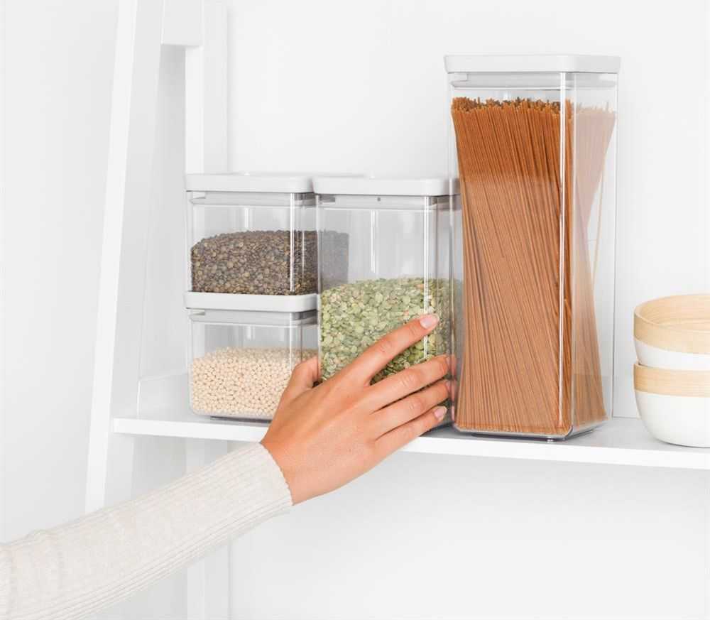 4x1 Brabantia TASTY+ Square Canister šviesiai pilka