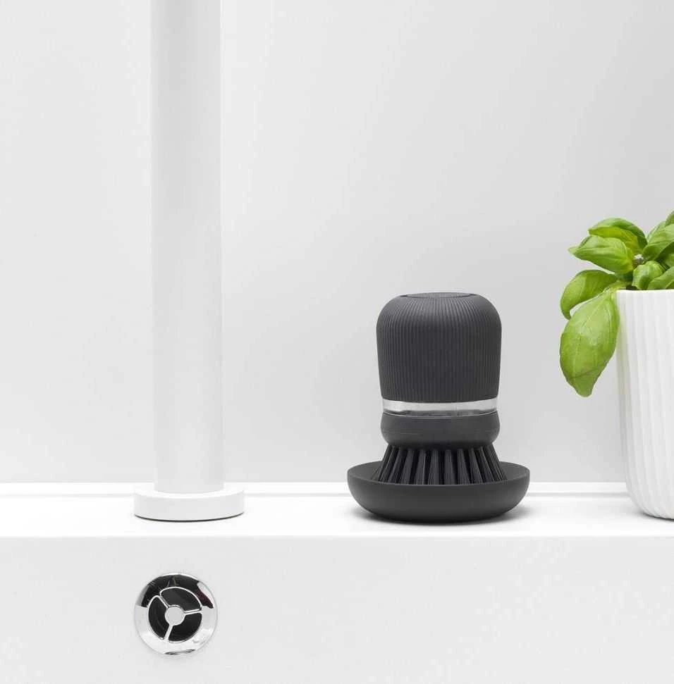 Brabantia Šepetys su muilo dozatoriumi - Dark Pilkas