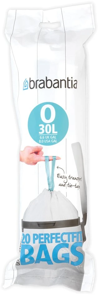 Brabantia PerfectFit Bin Liner Type O, 30 L, 20 Maišeliai