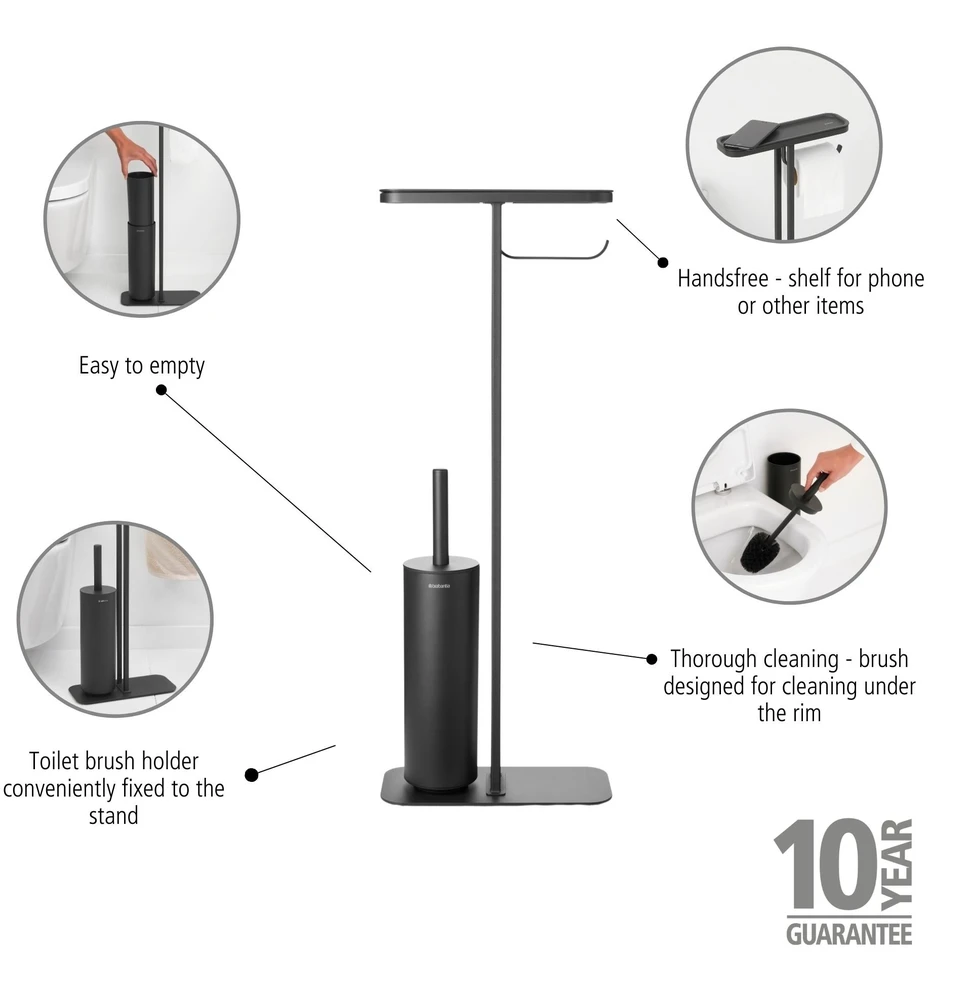 Brabantia tualetes piederumu statīvs MindSet, mineral infinite pilkas