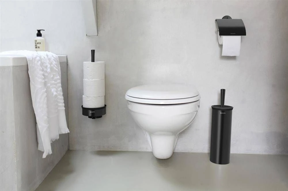Brabantia WC šepetys su laikikliu, juodas