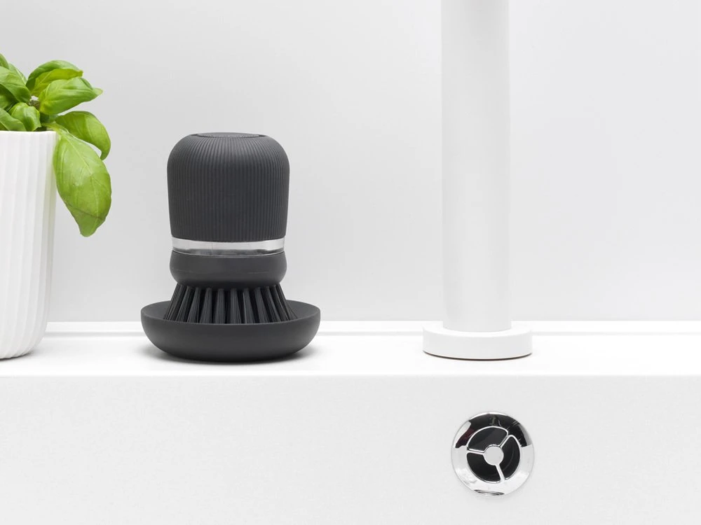 Brabantia Šepetys su muilo dozatoriumi - Dark Pilkas