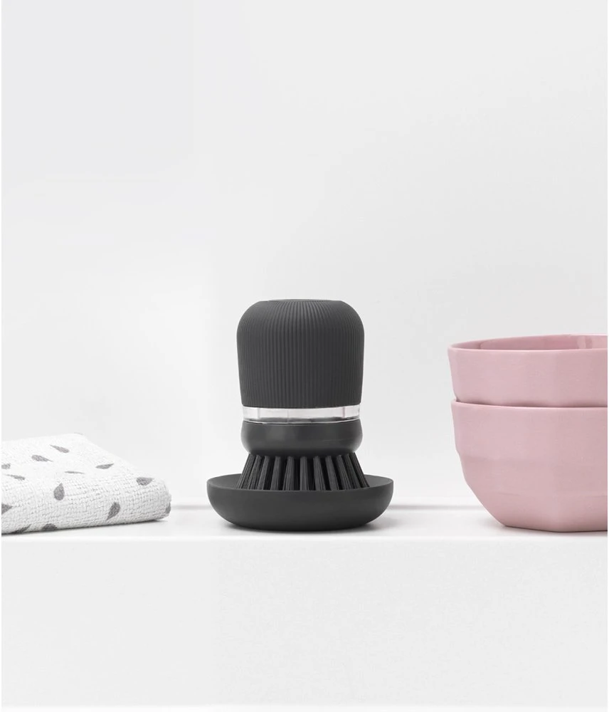 Brabantia Šepetys su muilo dozatoriumi - Dark Pilkas