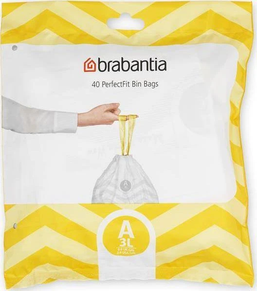 Brabantia Šiukšlių maišeliai A 3 l (dalytuve 40 maišelių)