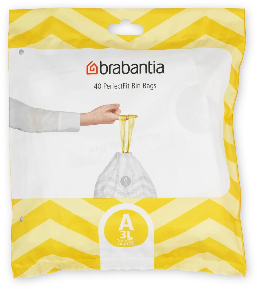 Brabantia Šiukšlių maišeliai A 3 l (dalytuve 40 maišelių)