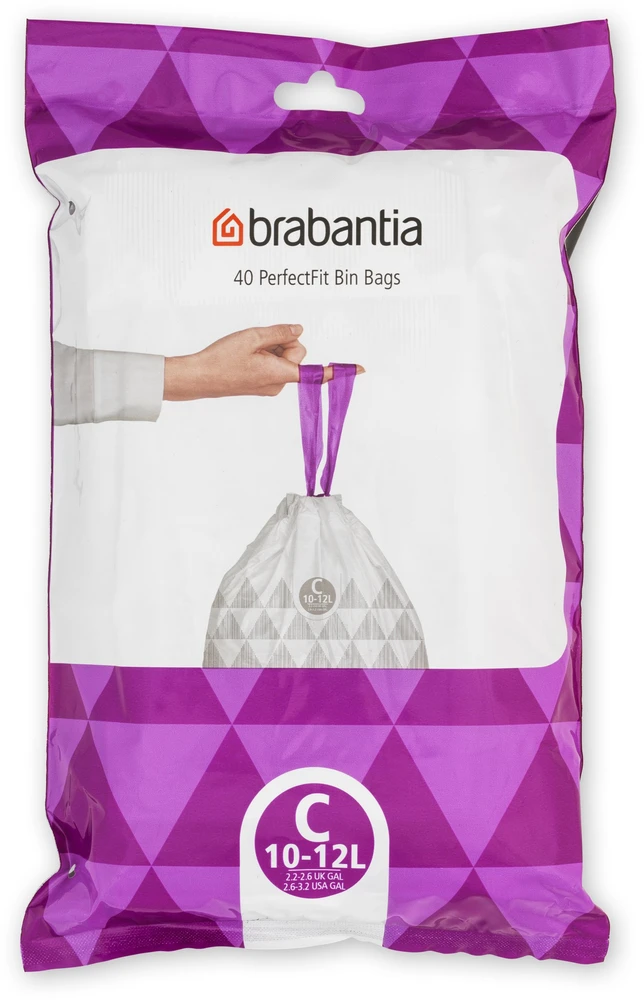 Brabantia šiukšlių maišai PerfectFit dydis C 10-12L 40 vnt. 137945