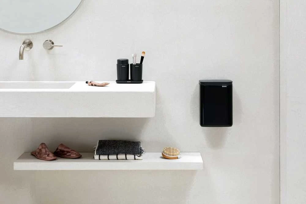 Brabantia Bo Waste Bin, 4L - Matt Juodas