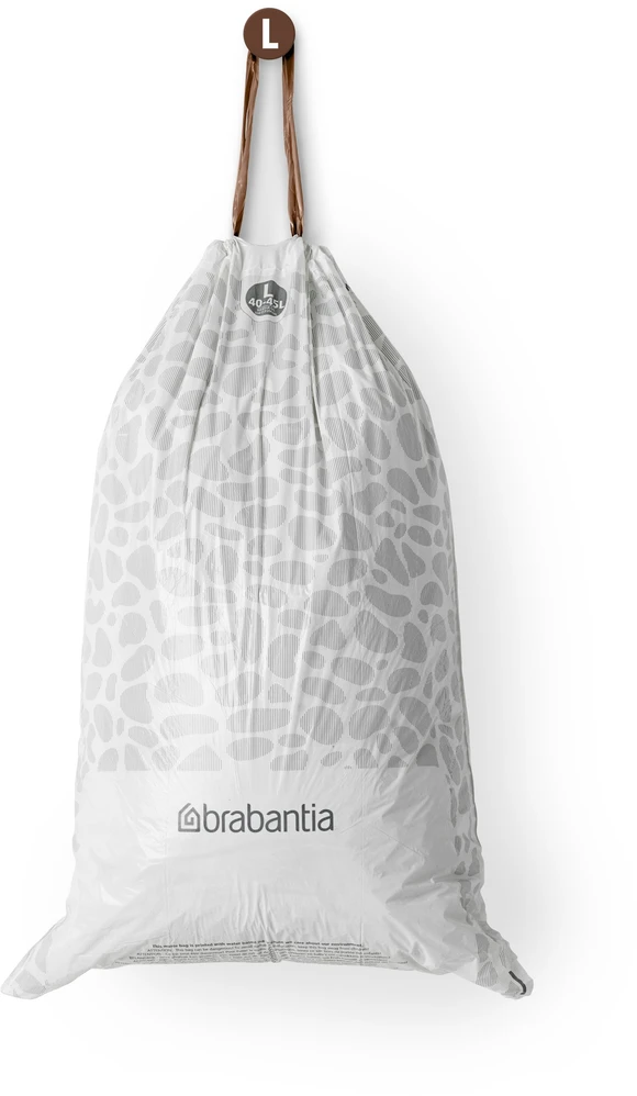 Brabantia atkritumu tvertnes ieliktņi L, 40-45l, 40 maisi rullītī, balts