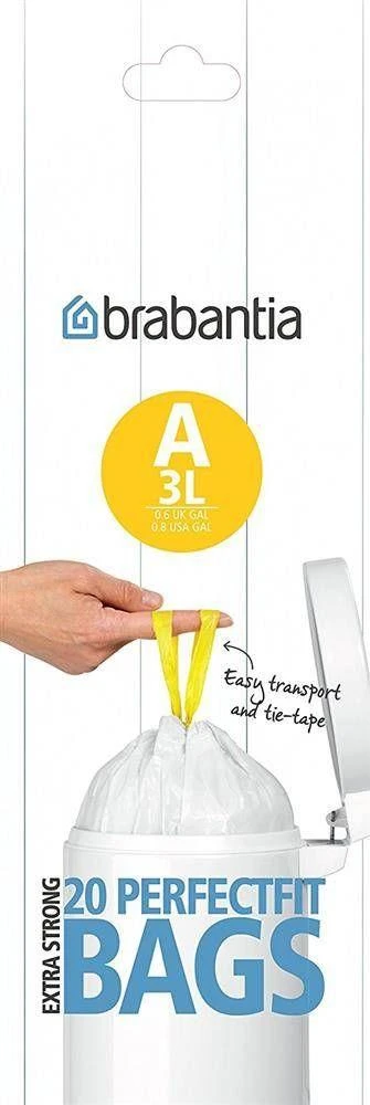 Brabantia Šiukšlių maišai A 3-5L (rit. 20vnt.) - Baltas