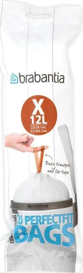 Brabantia Smartfix 20 krepšių šiukšliadėžėms 5l, balti