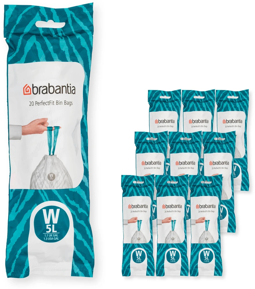 Brabantia šiukšlių maišai PerfectFit W dydis 5L 200 vnt. 10x20 137884