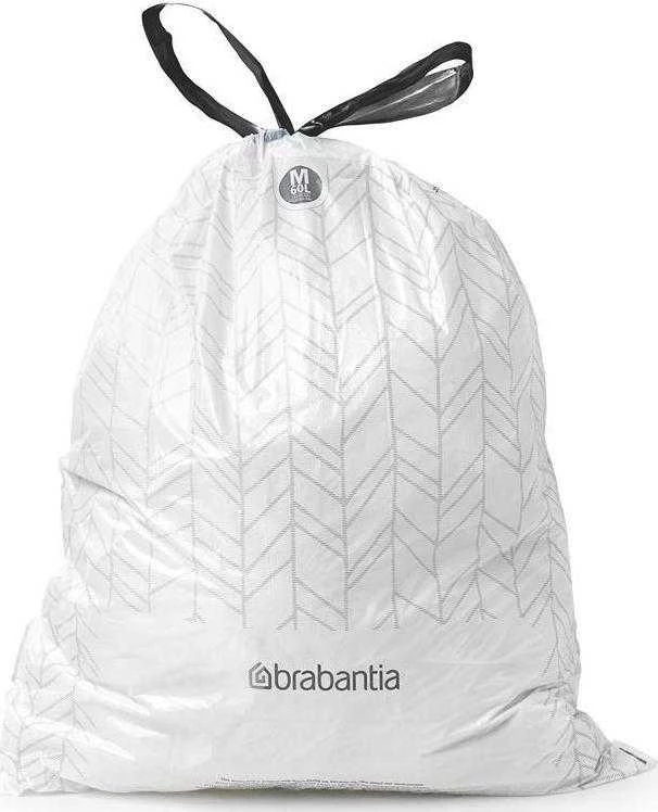Brabantia atkritumu tvertnes ieliktņi M, 60l, 40 maisi rullītī, balts