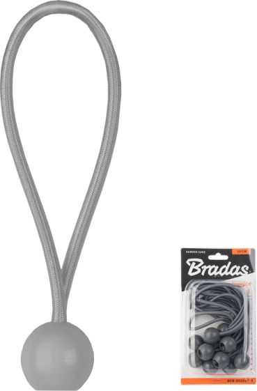 Bradas 20 cm brezento tvirtinimo gumelių su kamuoliukais rinkinys, 10 vnt. BCB-0520GY-B