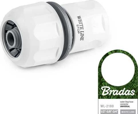 Bradas Universalus sujungimas laistymo žarnai GSV x ½" (13mm) arba ¾" (19mm) su STOP