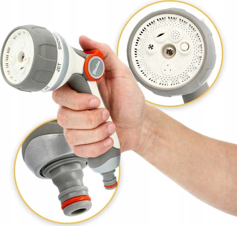 BRADAS 7 funkcijų laistymo pistoletas SMOOTH CONTROL /Baltas LINE
