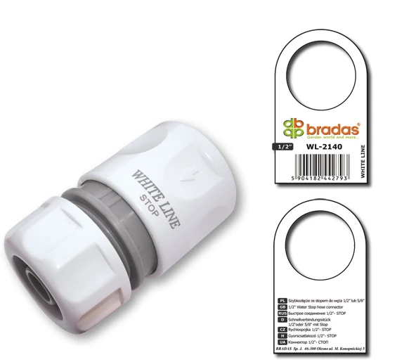 Bradas Greitas sujungimas laistymo žarnai GSV x ½"(13 mm) laistymo žarna su STOP funkcija
