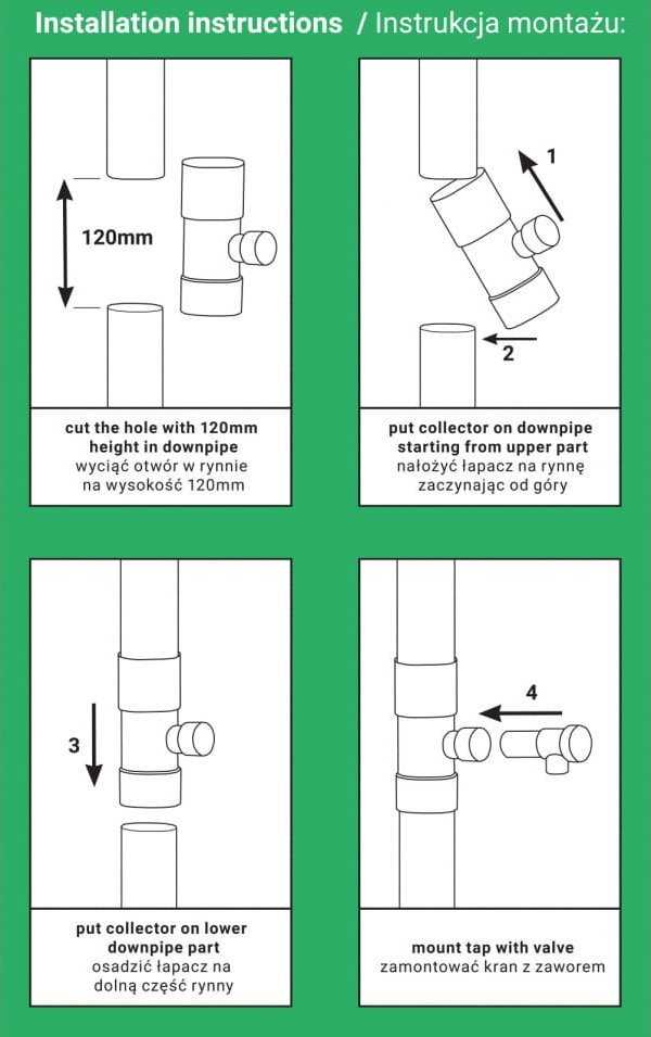 Bradas Vandens gaudyklė + žarna + spaustukas 80 mm RUDAS