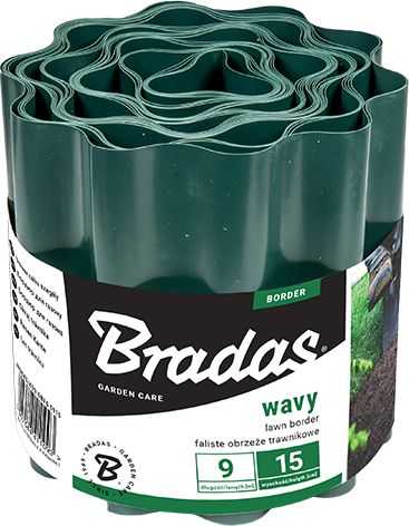 BRADAS banguotas vejos apvadas ŽALIAS 9m x 15cm