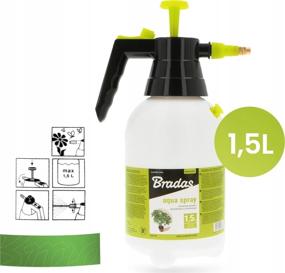 BRADAS RANKINIS PURKŠTUVAS „AQUA SPRAY” 1,5l CLEAR