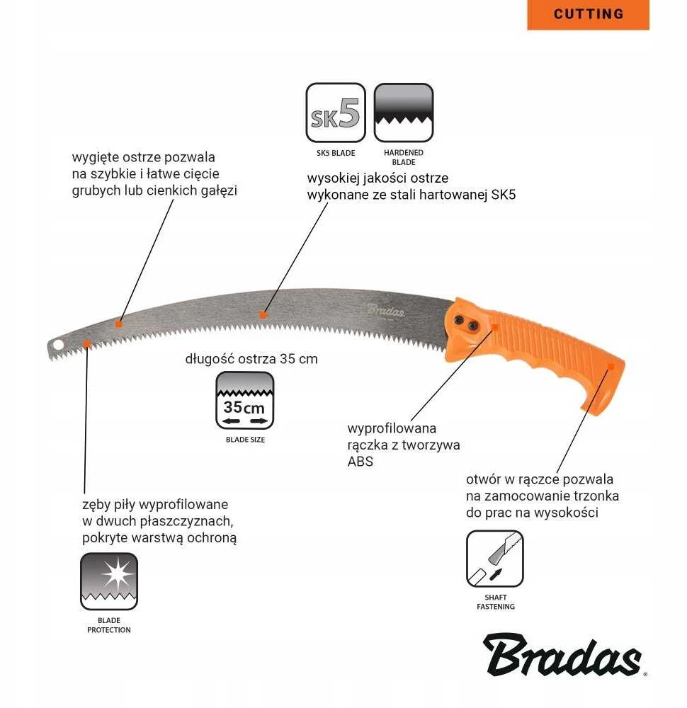 BRADAS SODO PJŪKLAS SU KABLIU V-SERIES AŠMENYS 350mm