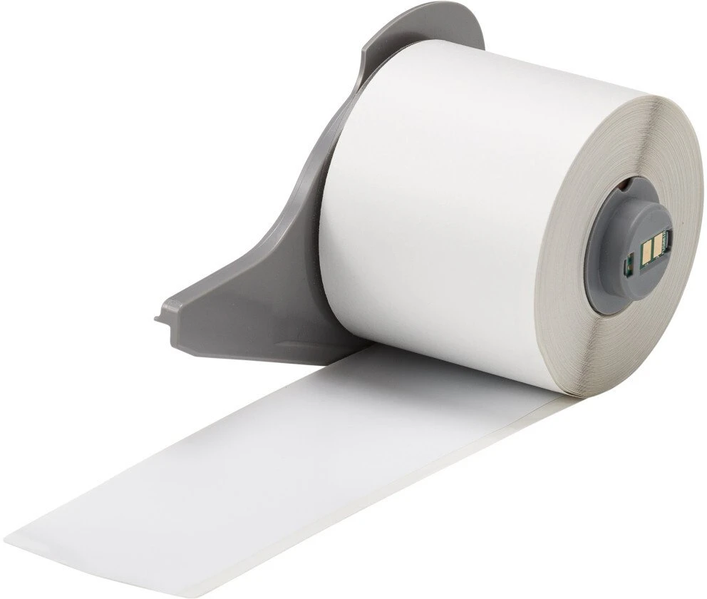 Brady M7C-2000-595-WT, balta, permanentinė akrilinė, ištisinė etiketė, 0,102 mm, terminio perkėlimo, vinilo