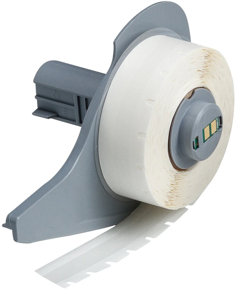 Brady M7C-375-595-WT, balta, permanentinė akrilinė, ištisinė etiketė, 0,102 mm, terminio perkėlimo, vinilo