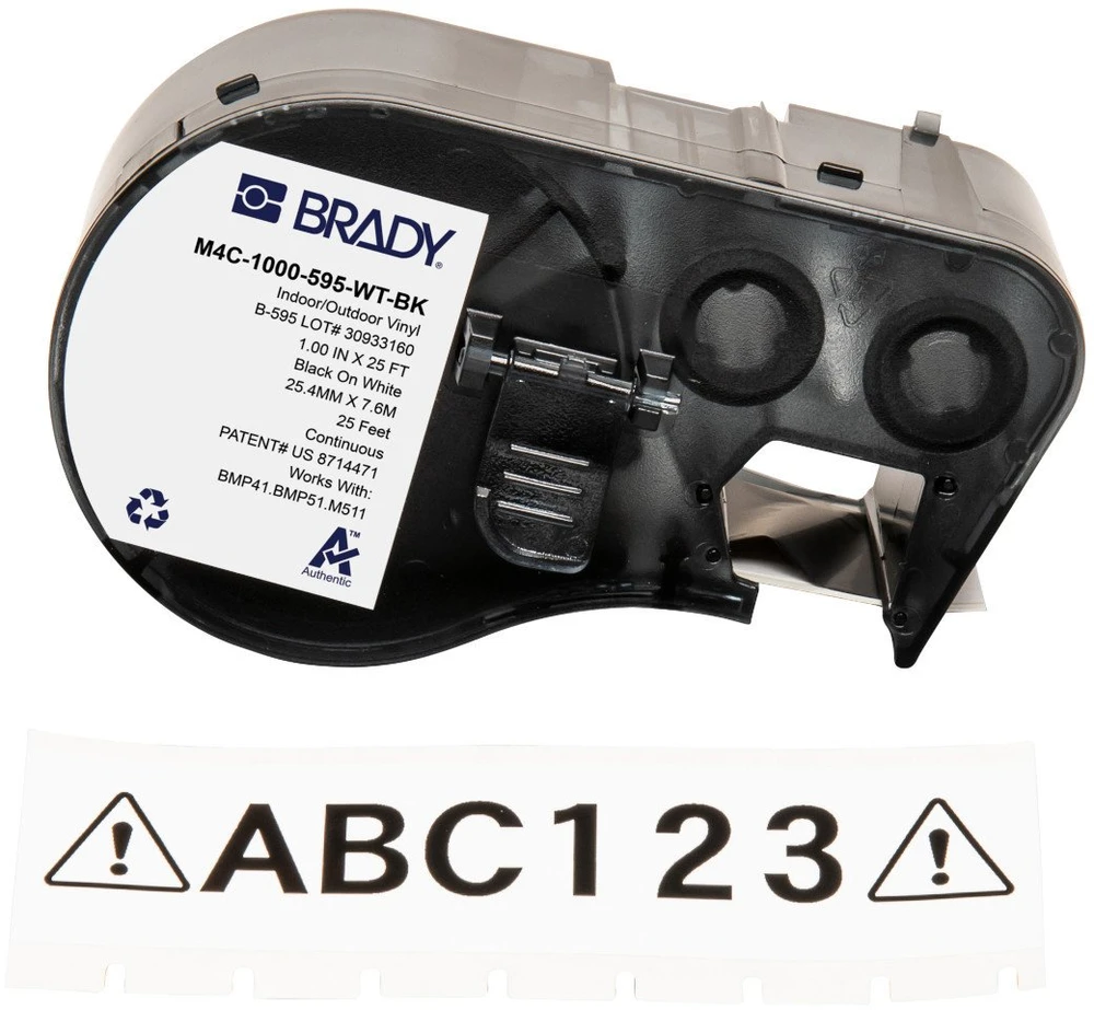 Brady Brady M4C-1000-595-WT-BK etykiet do nadruku Juodas, Baltas Samoprzylepne etykiety do drukowania